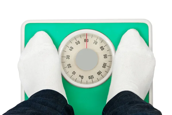 Woman feet and weight scale — Stock Photo, Image