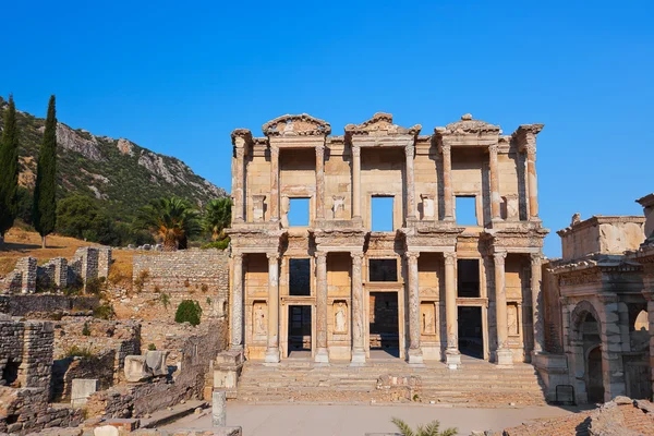 Antica Biblioteca Celsius a Efeso Turchia — Foto Stock