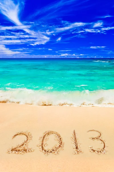 Номери 2013 на пляжі — стокове фото