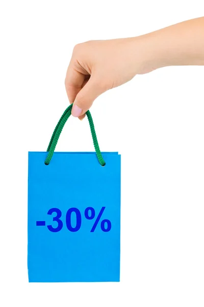 Hand with shopping bag — Stock Photo, Image