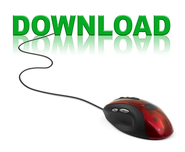Komputer mysz i słowo download — Zdjęcie stockowe