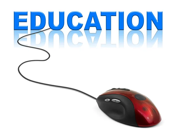 Computador mouse e palavra Educação — Fotografia de Stock