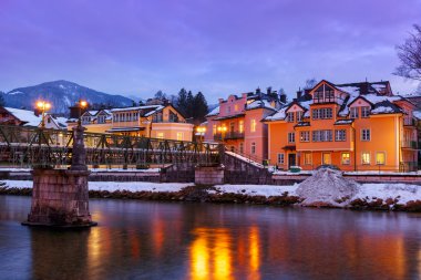 Spa resort bad Ischl Avusturya gün batımında