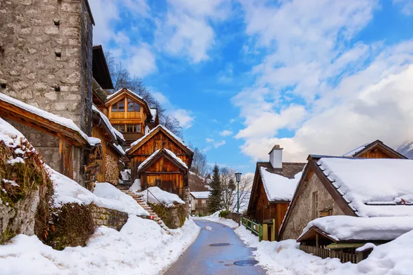 Villaggio Hallstatt sul lago - Salisburgo Austria — Foto Stock