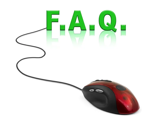 Souris d'ordinateur et mot FAQ — Photo