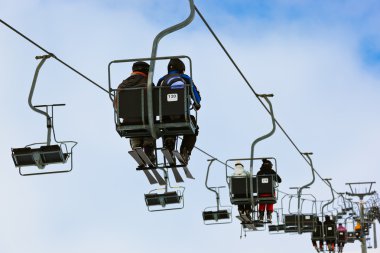 teleferik, dağlarda Kayak Merkezi Sölden Avusturya