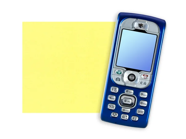 Мобільний телефон і папір для нотаток — стокове фото