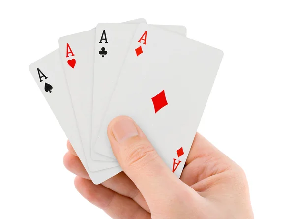 Jugar a las cartas en mano — Foto de Stock