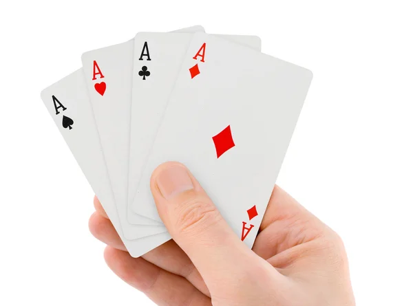 Playing cards in hand Stock Image