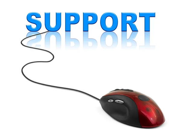 Computer mouse and word support — Stock Photo, Image