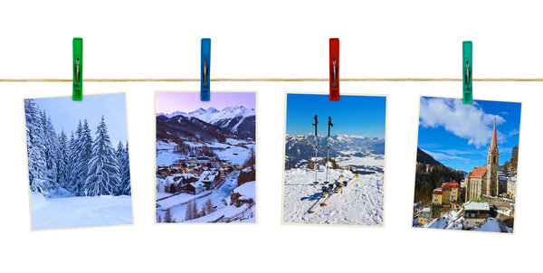 Austria mountains ski photography on clothespins