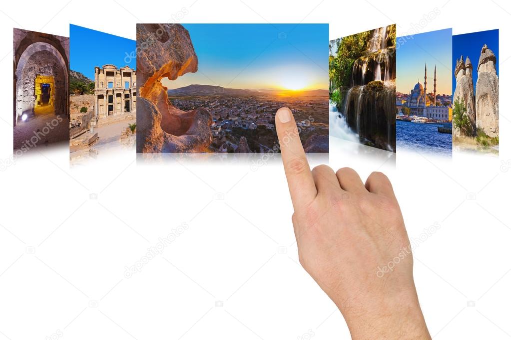 Hand scrolling Turkey travel images