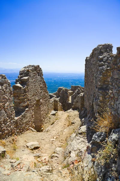 Ruins of old fort in Mystras, Greece — Stock Photo, Image