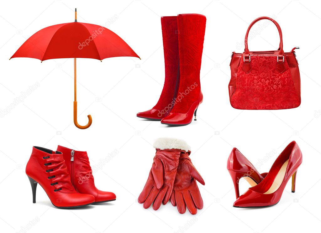 Onwijs Set of red clothing and accessories — Stock Photo © Violin #23609065 NF-06