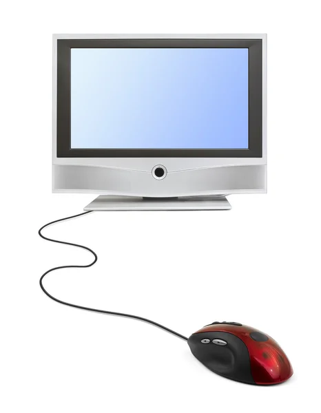 Mouse e monitor del computer — Foto Stock