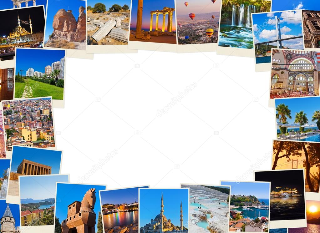 Frame made of Turkey travel images