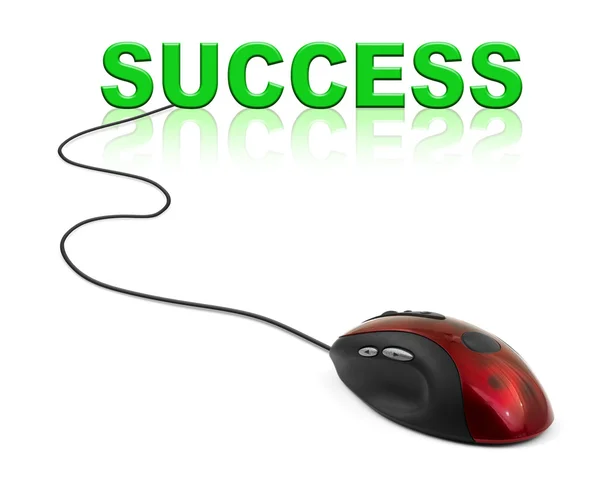 Computer mouse e parola Successo — Foto Stock