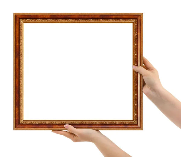 Frame in hands — Stock Photo, Image
