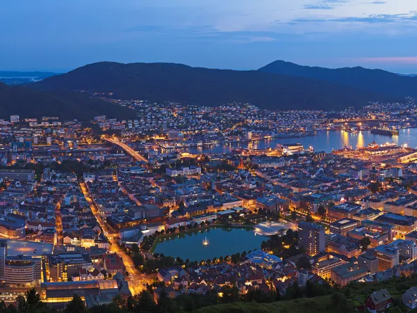 Paisaje urbano de Bergen - Noruega — Foto de Stock