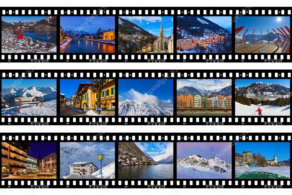 Frames of film - mountains ski Austria images