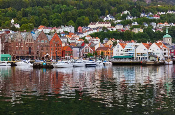 Híres Bryggen street, Bergen - Norvégia — Stock Fotó