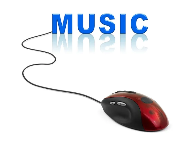 Computador mouse e palavra Música — Fotografia de Stock