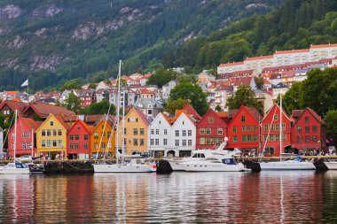 ünlü bryggen bergen - Norveç sokak