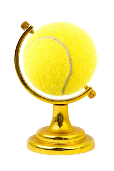 Balle de tennis comme un globe — Photo