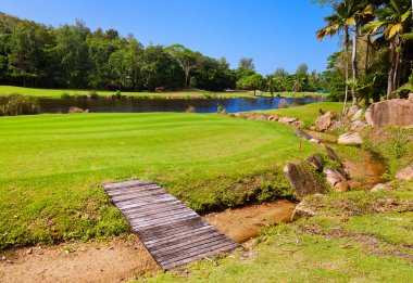 Golf alanı - ada praslin Seyşeller