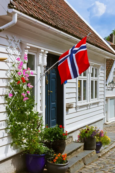 Rua no centro antigo de Stavanger - Noruega — Fotografia de Stock