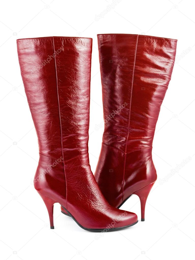 Red woman boots