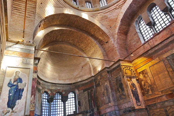 Chora 教堂在土耳其伊斯坦布尔的马赛克室内 — 图库照片