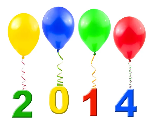Balonlar ve 2014 — Stok fotoğraf