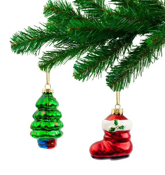 Árvore de Natal e brinquedos — Fotografia de Stock