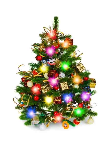 Decorated christmas tree — Stock Photo, Image