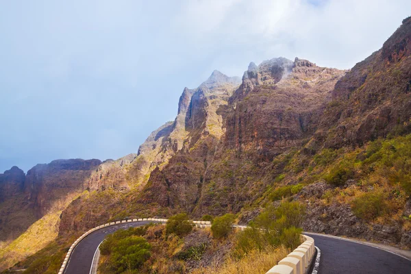 Famoso cañón Masca en la niebla en la isla de Tenerife - Canarias — Foto de Stock