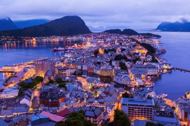 Cityscape of Alesund - Norway clipart