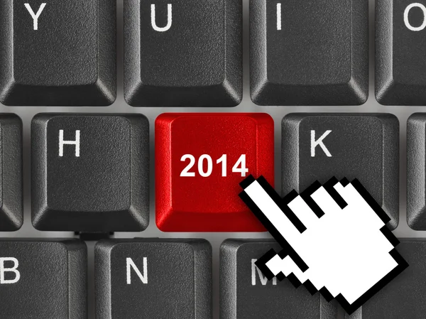Toetsenbord van de computer met 2014 sleutel — Stockfoto