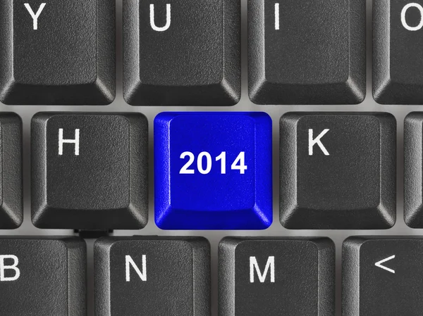 Teclado do computador com chave 2014 — Fotografia de Stock