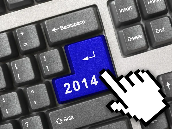 Computertastatur mit Taste 2014 — Stockfoto