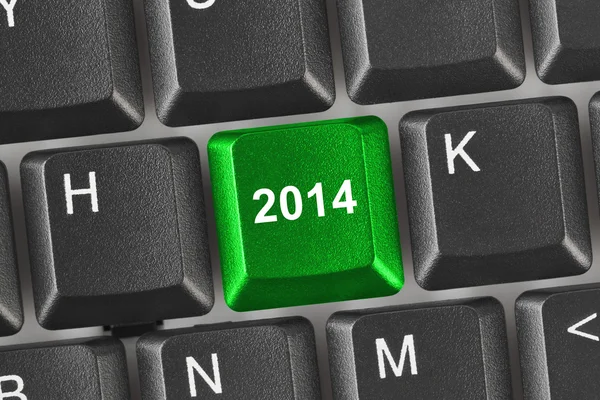 Počítačová klávesnice s klíčem 2014 — Stock fotografie