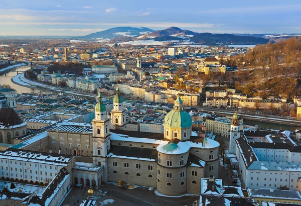 Salzburg Österrike vid solnedgången — Stockfoto