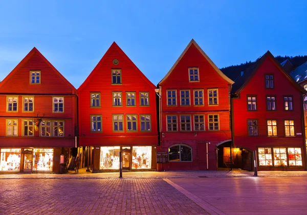 Famosa rua Bryggen em Bergen - Noruega — Fotografia de Stock