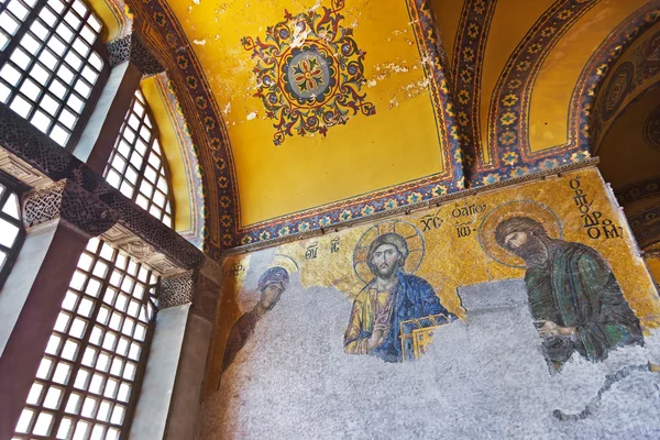 Mosaik interiør i Hagia Sophia i Istanbul Tyrkiet - Stock-foto