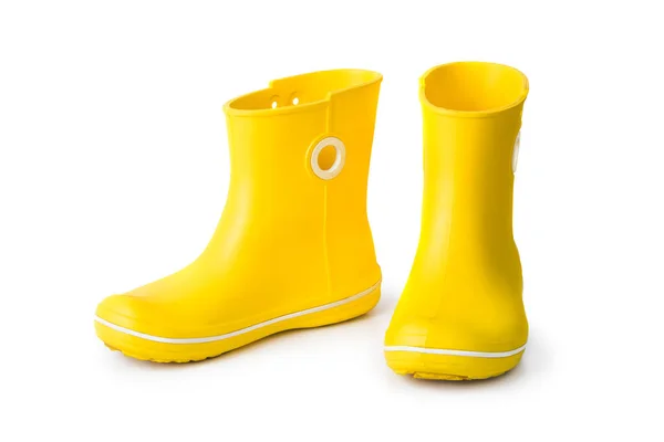 Mulheres Amarelas Sapatos Isolados Fundo Branco — Fotografia de Stock