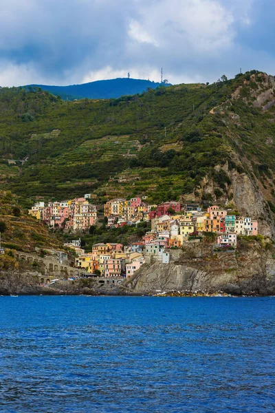 Manarola Alle Cinque Terre Italia Background Architettonico — Foto Stock