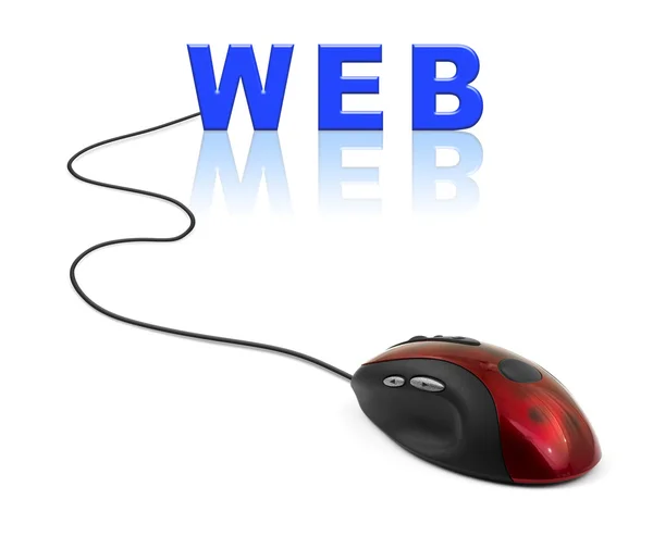 Computer muis en word web — Stockfoto
