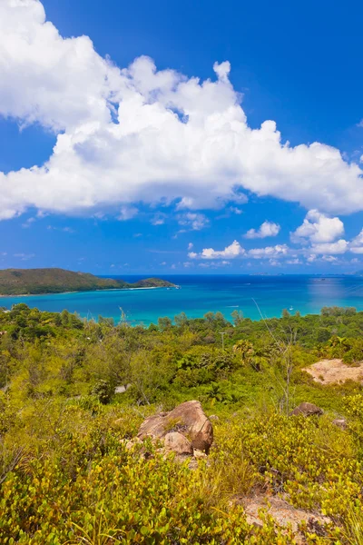 Praslin sziget tájképe - Seychelles — Stock Fotó