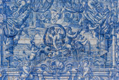Portekiz 'deki Porto Katedrali' nde seramik Azulejos