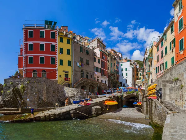 Riomaggiore Cinque Terre Italië Architectuur Achtergrond — Stockfoto